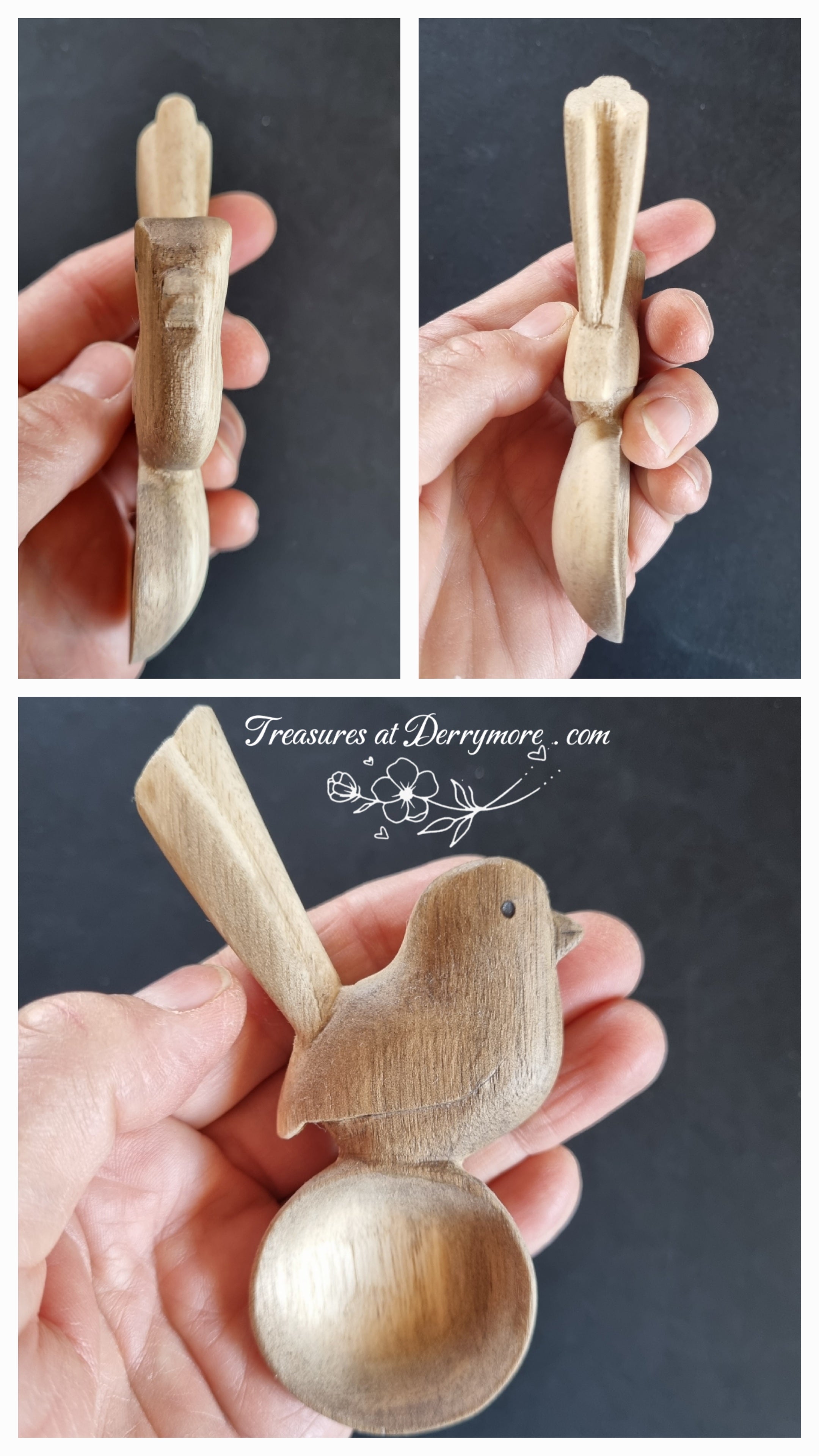 Australian Bird Spoon *SET* , natural wood SET