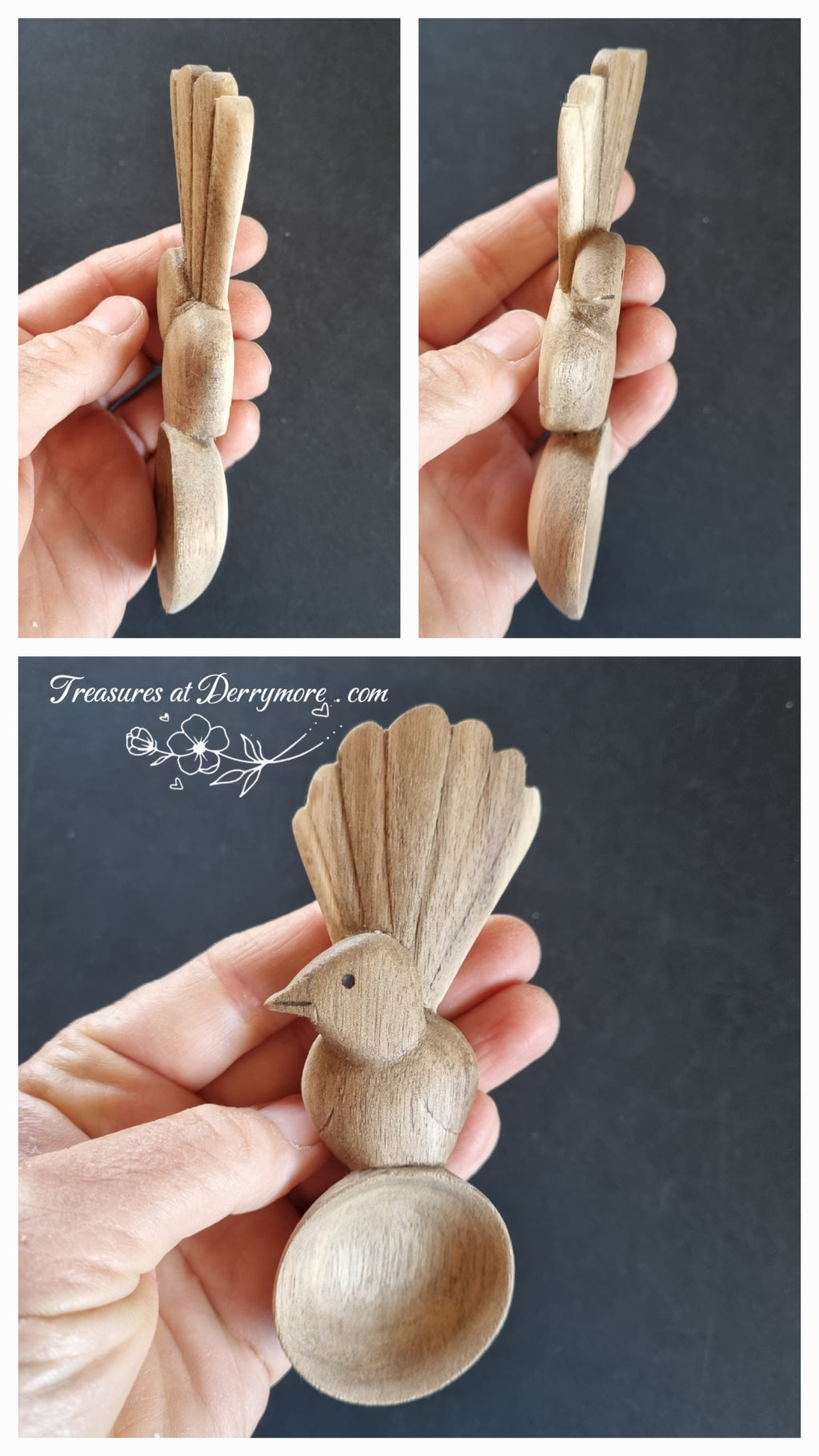 Australian Bird Spoon *SET* , natural wood SET
