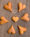 Hand carved wooden hearts 