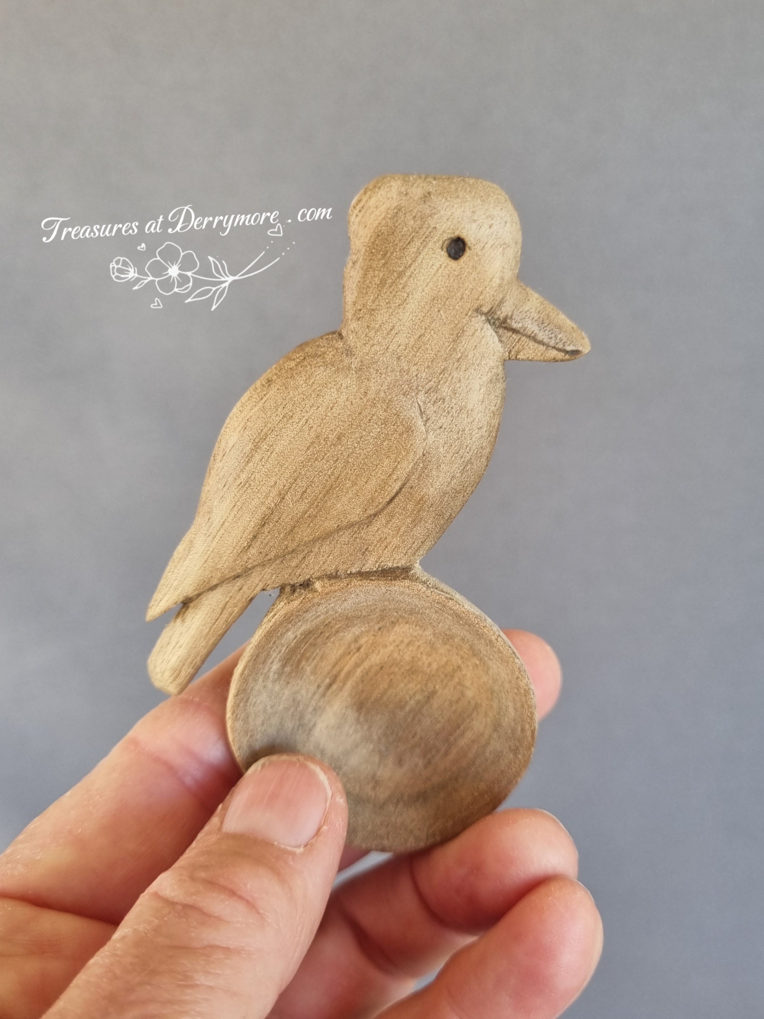 Hand carved wooden kookaburra spoon 